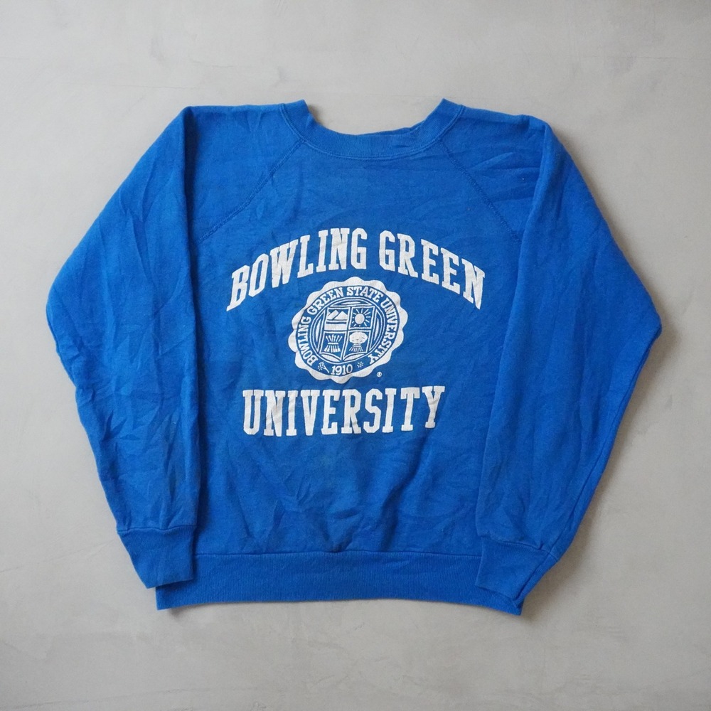Vintage Tultex Bowling Green University Sweatshirt Medium Mens 80s 70s Blue Rare